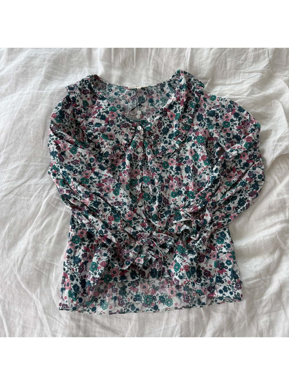 NWOT Ophelia & Indigo Long Sleeve Floral Blouse Top
